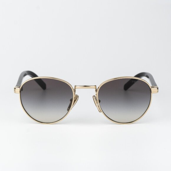 Prada Women Sunglasses Gold Grey Gradient Round PRB52S ZVN02C NEW AUTHENTIC - Picture 1 of 11